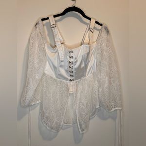 NWT For Love & Lemons White Lace Bustier